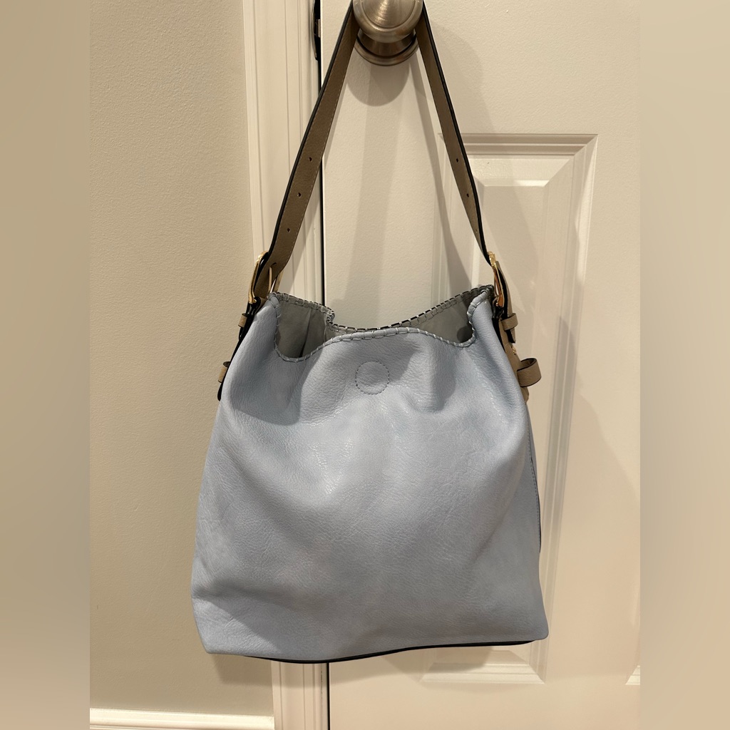 Jen&Co Periwinkle Vegan Leather Shoulder Hobo Bag